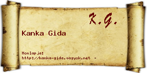 Kanka Gida névjegykártya